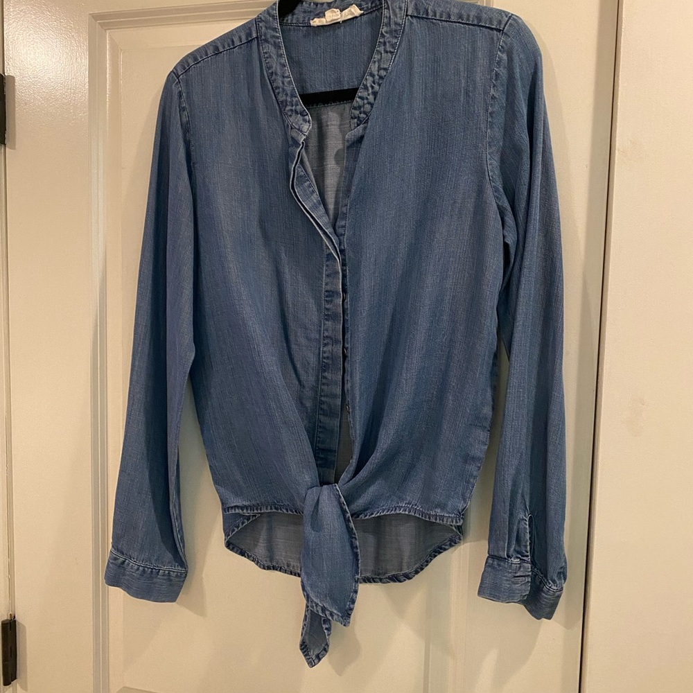 Denim tie shirt